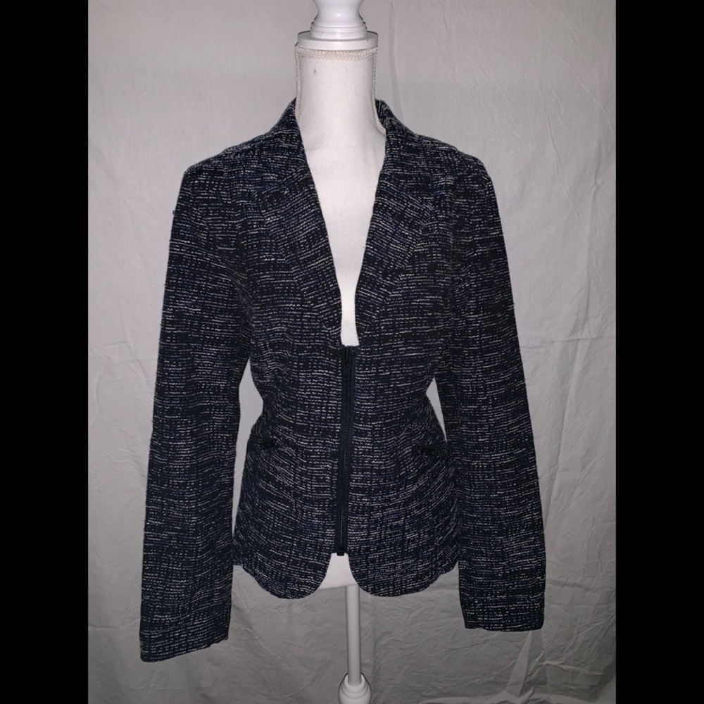 CAbi Blue Zip Up Blazer